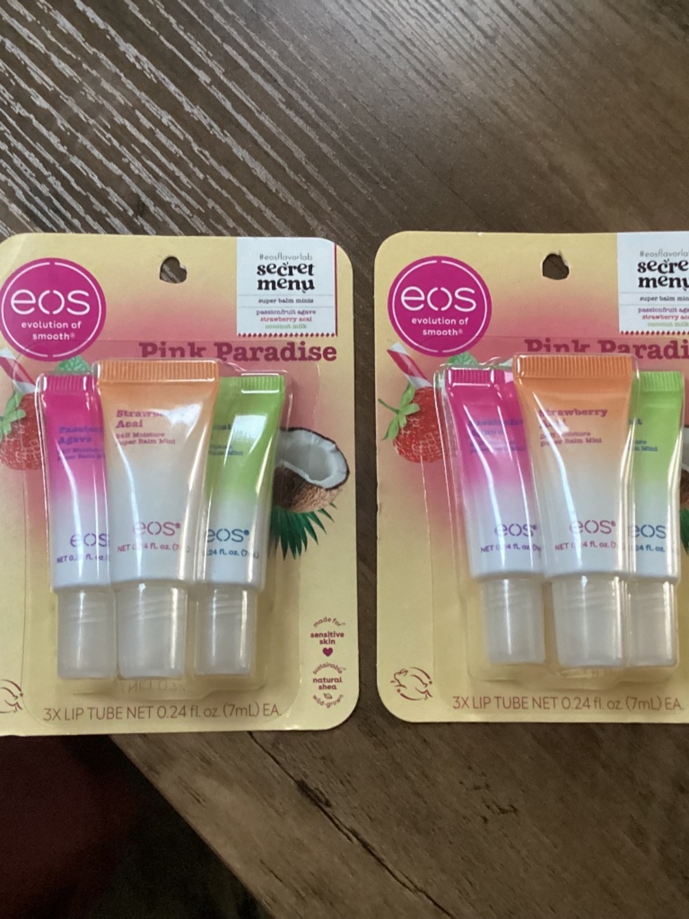 EOS Flavor Lab Secret Menu Super Balm Minis Pink Paradise Lip Balm Bundle New